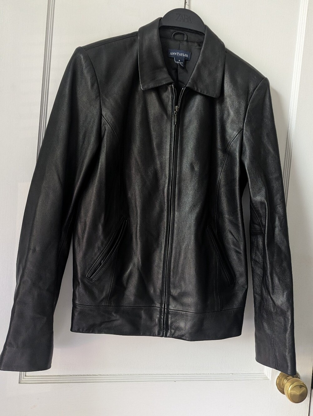 Vintage Ann Taylor Black Leather  Jacket Size Small Excellent